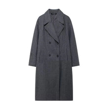 Load image into Gallery viewer, Winter Coat For Women 2024 Solid Lapel Double Breasted Long Cardigan Top Female Pokcet Streetwear Woman New In OuterCoat
