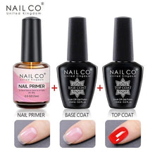 Load image into Gallery viewer, NAILCO 15ml Top Coat Base Coat Gel Nail Primer Gel Remover Nail Art Semi Permanent Lacquer Varnish Hybrid Nail Supplies
