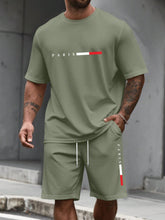 Load image into Gallery viewer, Men's Tracksuit 2 Piece O-neck Short Sleeve Shirt Shorts Set Men's Running Suit Plus Size T Shirts Man Clothing Summer T-shirt
