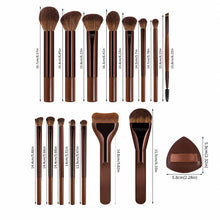 Load image into Gallery viewer, Makeup Brush Set - 18pcs High-Value Multi-Functional - Including 15 Makeup Brushes + 2 Powder Puffs + Makeup Bag - Travel-Friend
