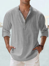 Load image into Gallery viewer, Lightweight Cotton Henley Shirt Men
