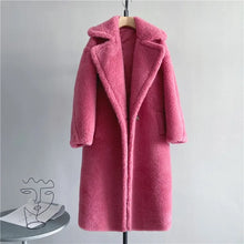 Load image into Gallery viewer, Winter Jacket Women Long Coat  Wool Woven Fabric Thick Warm Outerwear Oversize Fashion Streetwear Teddy Bear Coats
