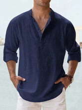 Load image into Gallery viewer, Lightweight Cotton Henley Shirt Men

