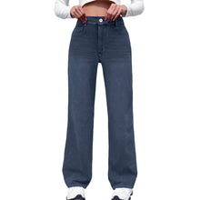 Load image into Gallery viewer, High Waist Draped Straight Jeans
