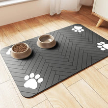 Load image into Gallery viewer, Pet Feeding Mat-Absorbent Pet Placemat for Food and Water Bowl, with Waterproof Rubber Backing, Quick Dry Water Mat for Dog Cat
