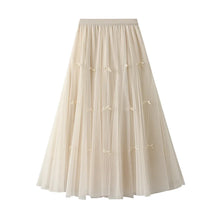 Load image into Gallery viewer, Women Skirt White Solid A-line Summer Simple Elegant Female French Style Fashion Vintage Long Skirt Oversized Women Skirt 0883
