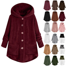 Load image into Gallery viewer, Plush Asymmetric Winter Casual Coat

