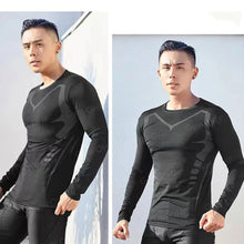 Load image into Gallery viewer, Gym Fitness T Shirt Men's Short Sleeve Summer Boxing Jersey Legging Men Rashguard Compression Pants Quick Dry Tight T-Shirts Men
