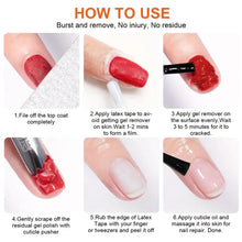 Load image into Gallery viewer, Nail Polish Gel Remover Set,2-5 Minutes Quick Remover Polish,With Gel Nail Polish Remover ,Nail  Latex Tape,For Nail Salon Care
