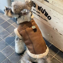 Load image into Gallery viewer, Pet Dog Jacket Autumn/Winter Thick Velvet Leather Sleeveless Vest Jacket Tank Top Integrated Coat Puppy Clothes for Small Dogs
