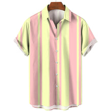 Load image into Gallery viewer, Striped Hawaiian Casual Shirt Men

