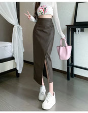 Load image into Gallery viewer, Classic Front Split Leather Skirt
