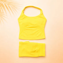 Load image into Gallery viewer, Women Seamless Yoga Set Halter Sports Bra Scrunch Butt Shorts 2 Piece Gym Workout Fitness Activewear High Waist Athletic Outfit
