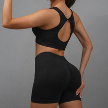 Load image into Gallery viewer, Women Yoga Shorts Sets High Waist Butt Lifting Workout Fitness Tights Tummy Control Gym Running Stretched Sportswear
