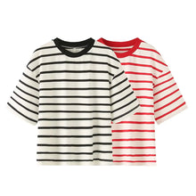 Load image into Gallery viewer, Striped Cotton Summer Tee Women
