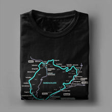 Load image into Gallery viewer, Men T-Shirt Nürburgring Nordschleife Germany Track Map Photographic Blue Print T Shirts Trending Beach Tees  Casual 1Cotton Tops

