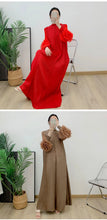 Load image into Gallery viewer, Women Elegant Evening Party Dresses 2025 Summer New Solid Colour Classic Long Sleeve Plate Flower Design Prom Dresses Female
