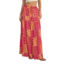 Load image into Gallery viewer, Women's Bohemian Skirts Vintage Elastic High Waist A-Line Skirts Tiered Long Skirts with Pockets
