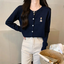 Load image into Gallery viewer, Korean V Neck Knit Cardigan
