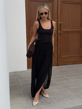 Load image into Gallery viewer, Irregular Skirt for Women Spring Summer New Elegant Street Style Skirt Women's Fashion Loose Ruched Draped Side Split Maxi Skirt
