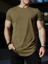 Load image into Gallery viewer, Muscle Fitness T-shirt Summer Men's Athleisure Workout short sleeve T-shirt High Quality cotton Men T-shirt Gym Sport Shirt Tops
