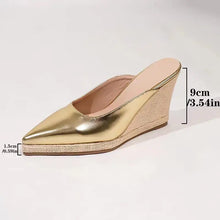 Load image into Gallery viewer, Fashion High Heels for Woman Gold Black Silver Elegant Women Shoes Luxury Handmade Weaving Lightweight Female Mules Slippers
