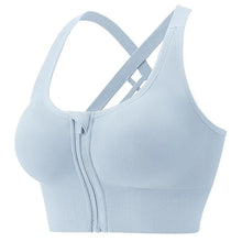 Load image into Gallery viewer, High-strength Shockproof Front-zip High Elasticity Anti-sagging Plus-size 100% Nylon High Support Seamless Sports Bra Beautiful
