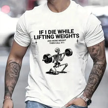 Load image into Gallery viewer, Gym Workout T-shirts for Men Clothing Funny Weightlifting Tshirts Short Sleeve Tops Clothes Fitness Exercise Tee Shirts Homme
