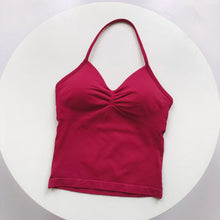 Load image into Gallery viewer, Women's Sexy Sports Bra - Open Back Design, Breathable Stretchy Fabric for Yoga - Elegant Solid Color All-Season Activewear

