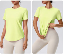Load image into Gallery viewer, Yoga Classic T-shirt Women's Fitness Yoga Clothing Short Sleeve Round Neck Sports T-shirt
