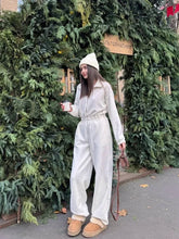 Load image into Gallery viewer, Jumpsuit Women 2026 New Fashionable Long Sleeved Jumpsuit for Women's Casual Half Open Collar Elastic Waist Jumpsuit
