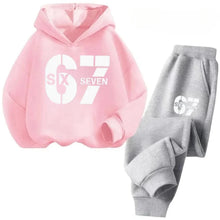 Load image into Gallery viewer, 67 Hoodie Set Big Sale, 2-piece Set Suitable for Children Aged 4 To 13, Discounted Cartoon Printed Cotton Sportswear

