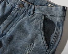 Load image into Gallery viewer, Retro Denim Utility Knee Shorts
