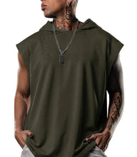 Load image into Gallery viewer, 2026 Men Tank Top  Fitness Training Pullover Leisure Fashion Sleeve Men's Hooded Vest Solid Color Tank Tops For Male

