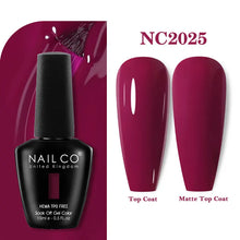 Load image into Gallery viewer, NAILCO 333 Colors Gel Nail Polish Semi Permanent Varnishes Nails Art Design Hybrid Soak Off Top Base Coat UV Gel Manicure 15ml
