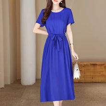 Load image into Gallery viewer, New Fashion Summer Dresses For Women 2025 Elegant Casual Short Sleeve Midi Dress Soild Colour Women Clothing
