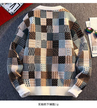 Load image into Gallery viewer, New Fashion Men Plaid Pullover Winter Sweaters Outwear Loose Casual Knitted Sweaters Male O-neck Pullovers Sweatercoats Size 4XL
