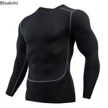 Load image into Gallery viewer, Gym Sports T-shirts for Men Long Sleeve Tights Boxing Sportswear Breathable Quick Dry Fitness Tops Male Outdoor Training Clothes
