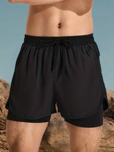 Load image into Gallery viewer, Men's Swim Trunks Quick Dry Athletic Shorts with Compression Liner for Beach Pool Running Gym
