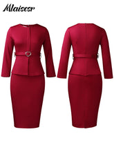 Load image into Gallery viewer, Pencil Midi Dress with Waist Sash
