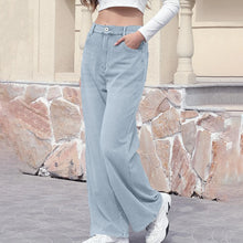 Load image into Gallery viewer, High Waist Draped Straight Jeans
