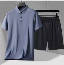 Load image into Gallery viewer, polo Shirts + shorts 2024 summer new style fashion Sportswear Men's Casual Sets Male Fashion shirts and shorts full size M-4XL
