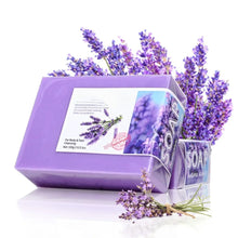 Load image into Gallery viewer, Natural Organic Lavender Essential Oil Soap Handmade Soap for Cleansing, Refreshing, Oil Control, Bath Soap
