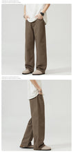 Load image into Gallery viewer, 100％ Cotton Men's Baggy Straight Jeans Comfortable Soft Casual Pants Fashion Korean White Brown Denim Trousers Male Clothing
