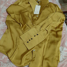 Load image into Gallery viewer, Elegant Satin Office Casual Shirt
