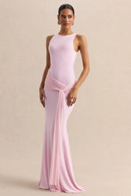 Load image into Gallery viewer, Elegant Mermaid Evening Dress Draped Detachable Cape Sleeveless Bodycon Maxi Gown Wedding Party Elegant Draped Formal Dress
