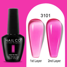 Load image into Gallery viewer, NAILCO 15ml Colorful Jelly Gel Nail Polish Gorgeous Color HEMA TPO FREE Soak Off UV LED Semi Permanent Long Wear Gel Varnish
