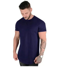 Load image into Gallery viewer, Muscle Fitness T-shirt Summer Men's Athleisure Workout short sleeve T-shirt High Quality cotton Men T-shirt Gym Sport Shirt Tops
