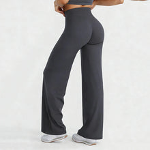 Load image into Gallery viewer, Sports Yoga High Waist Flared Leggings Women Gym Naked Feel Lift The Hips Wide Leg Pants Woman Pilates Running Sport Trousers
