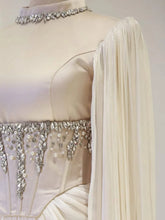 Load image into Gallery viewer, Aenyrst Elegant Party Dresses Formal Occasion Prom Gowns A-Line Floor-Length Beads Customized فساتين طويلة بأكما
